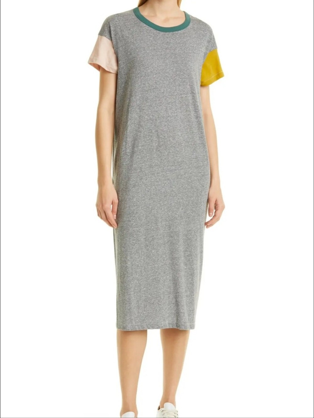 The Great Grey Colorblock Oversized Midi T Shirt Casual Dress